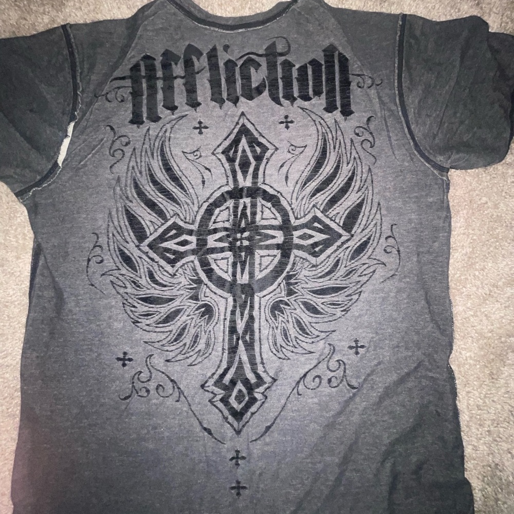 Affliction Charcoal Cross Graphic Tee